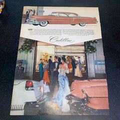 Cadillac Sedan De Ville Pink Car 1956 Vintage Print Ad Black Tie Party